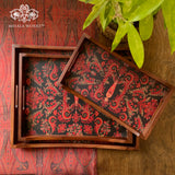 Jamawar Paisley Tray Set