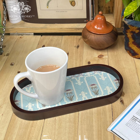 Art Nouveau Floral Oval Small Tray
