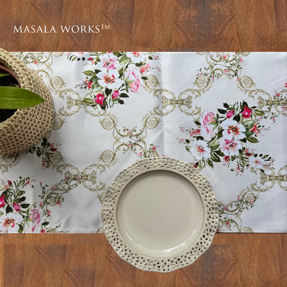 Retro Blooms  Reversible Table Runner