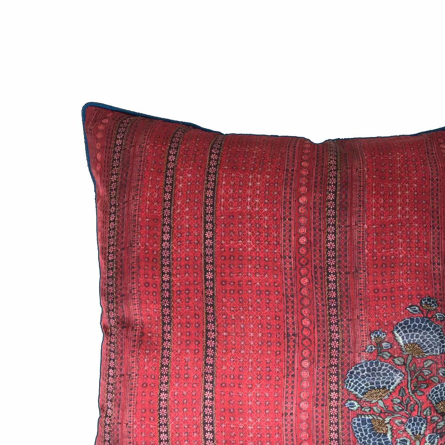Red Embroidered Cushion Cover