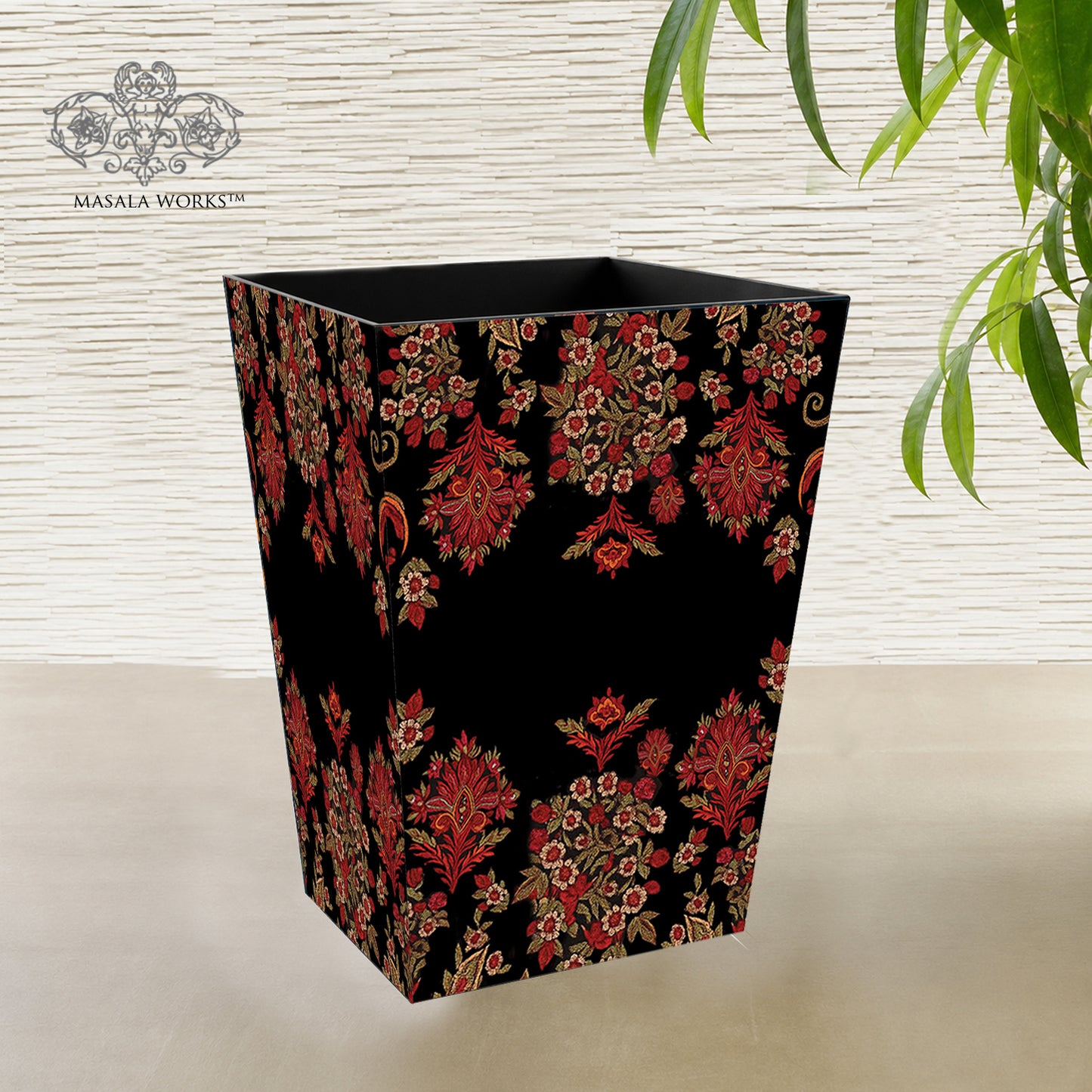 Pashmina Black Dustbin Small