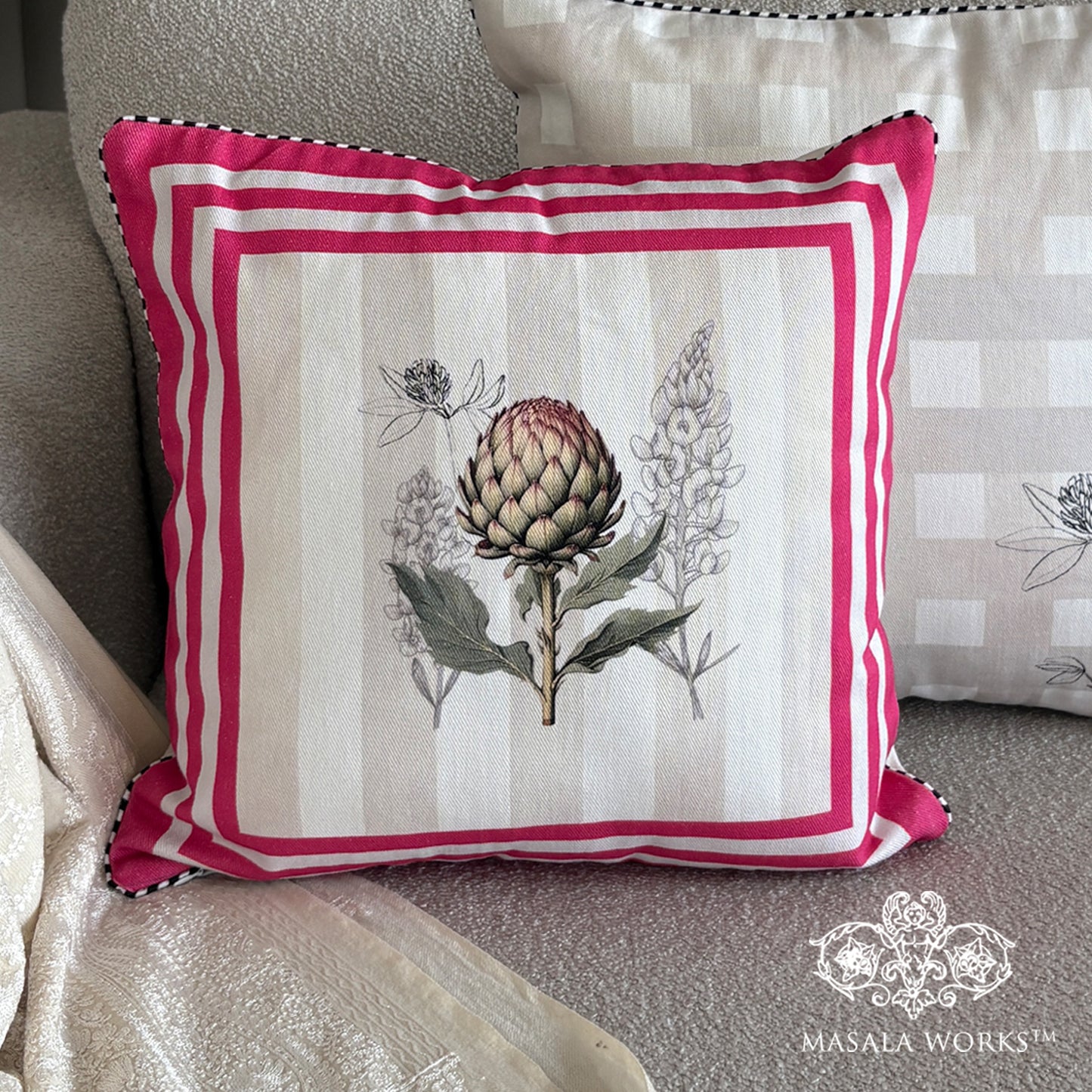 Tropical Hues Artichoke Cushion Cover