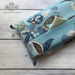 Azure Foliage  Fabric Tissue Box Cover