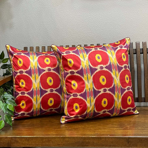 Red Ikat Cushion Cushion Deal (Set of 2)