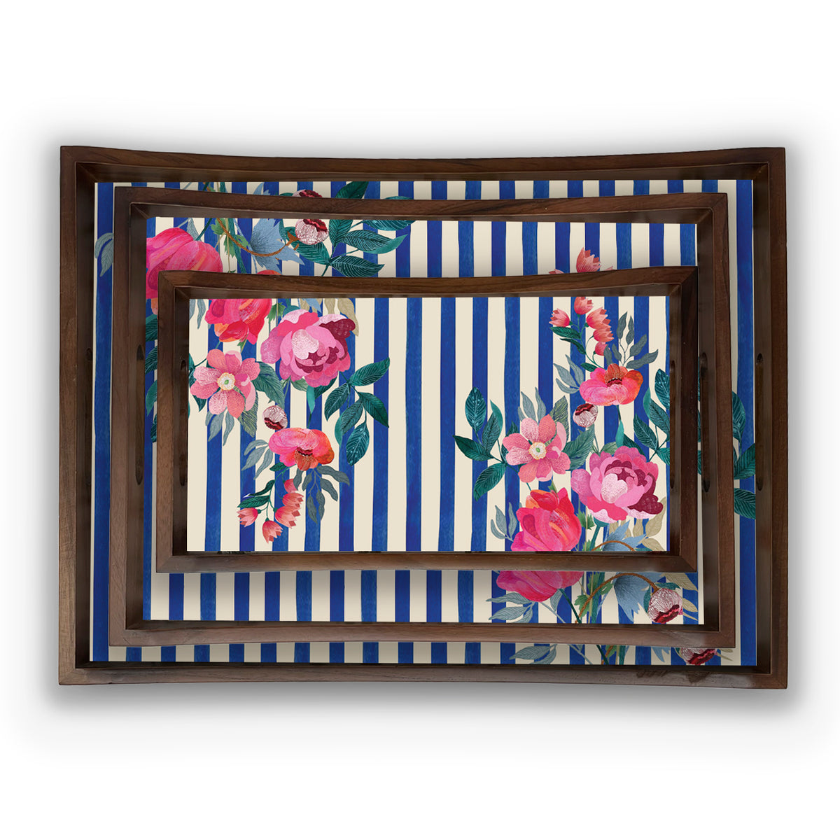 Stripes & Petal Tray Set