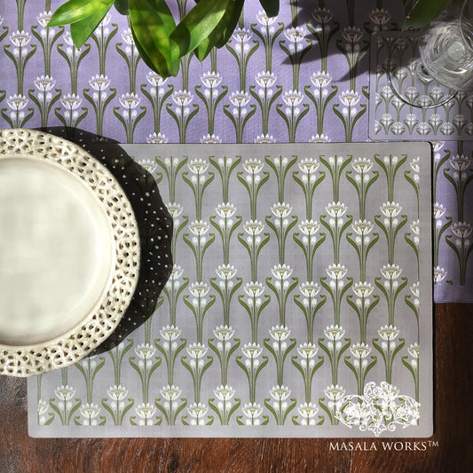 Lilac Lotus Art Nouveau Tablemat
