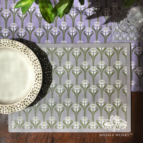 Lilac Lotus Art Nouveau Tablemat