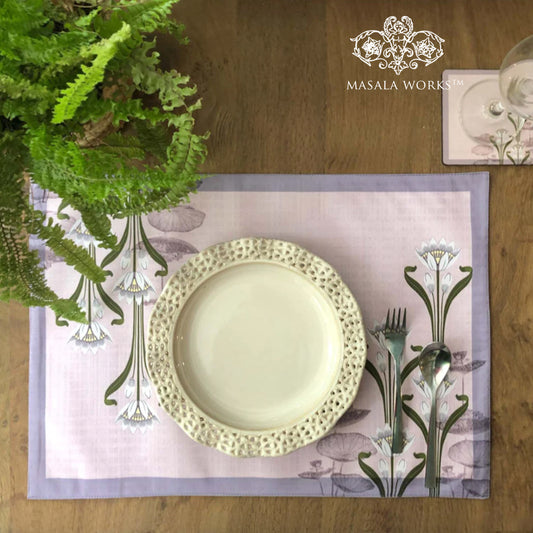 Art Nouveau Pink Fabric Table mats (1 set - 2 pcs in stock)
