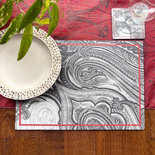 B&W Paisley Tablemat