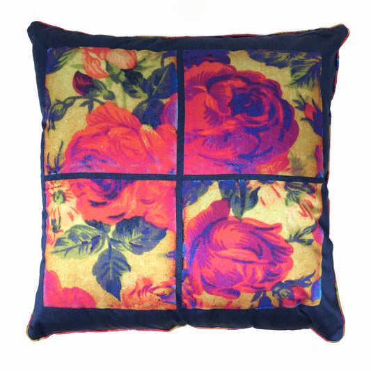 Bohemian Rose Tiles Cushion Cover