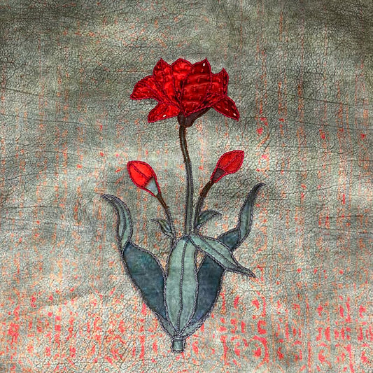 Tulip Opulence Embroidered Cushion Cover