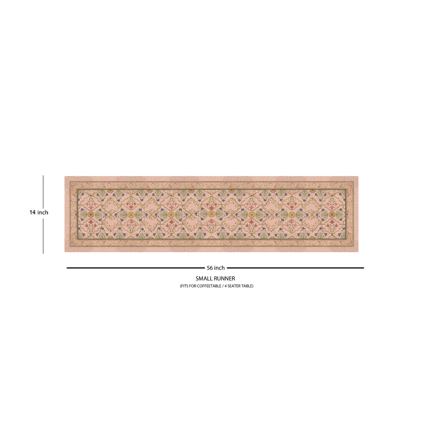Floral Blush Cotton Table Runner