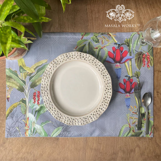 Tropical Blooms Fabric Table mats (set of 2- 1 Set in stock)