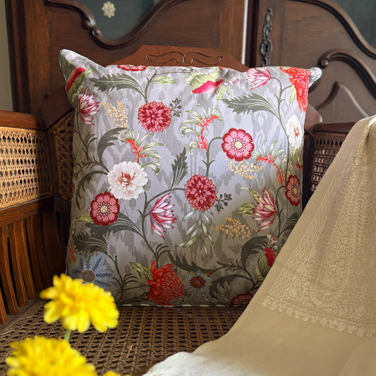 Vibrant Chintz on Ikat Cushion Cover