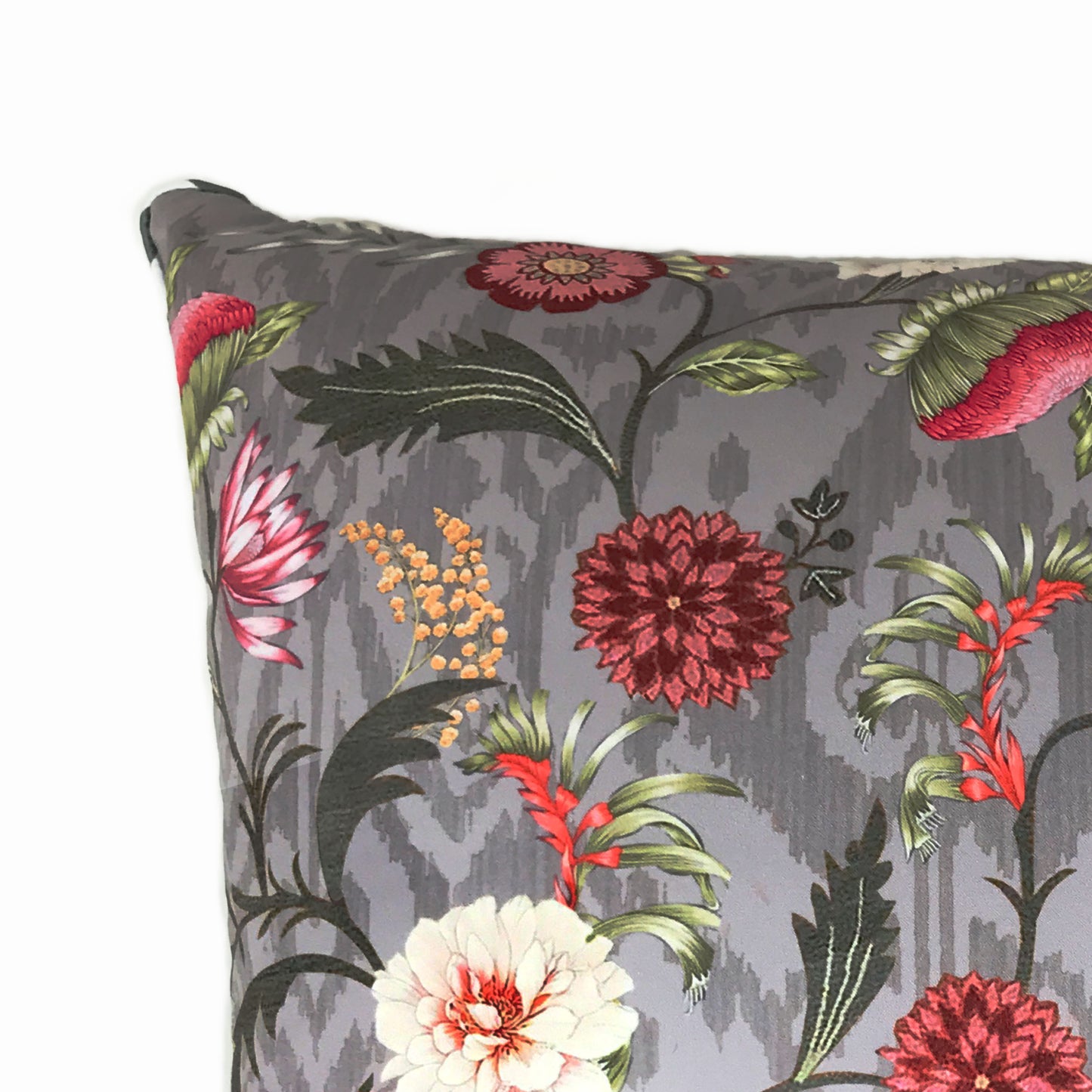 Vibrant Chintz on Ikat Cushion Cover