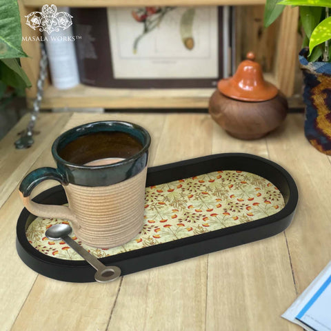 Delicate Floral Oval Small Tray
