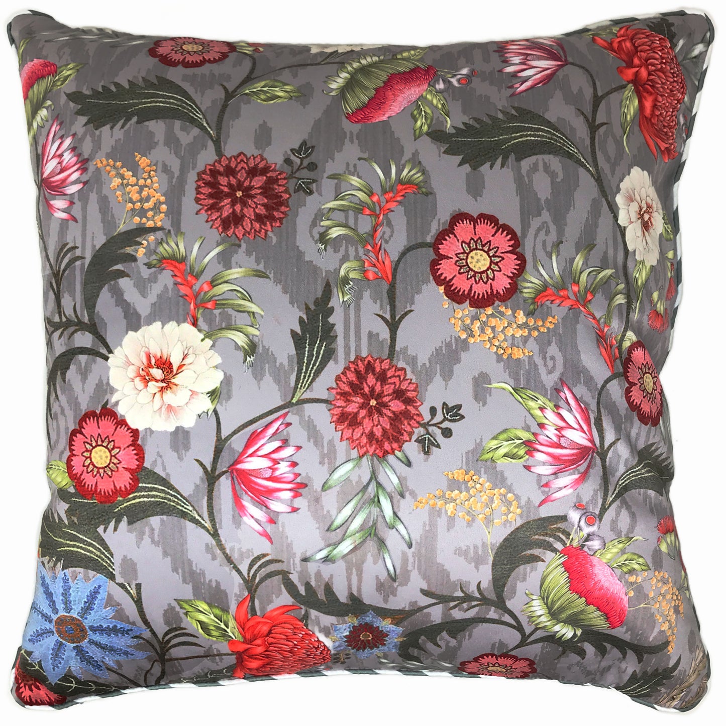 Vibrant Chintz on Ikat Cushion Cover
