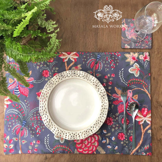 Summer Bahaar Chintz Fabric Table mats (set of 4 - 1 Set in stock)