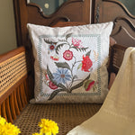 Bordered Chintz on Ikat Cushion cover