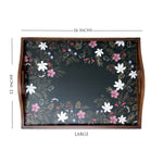 Midnight Blooms Wooden Tray Set