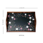 Midnight Blooms Wooden Tray Set