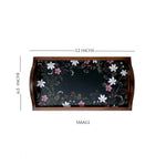 Midnight Blooms Wooden Tray Set