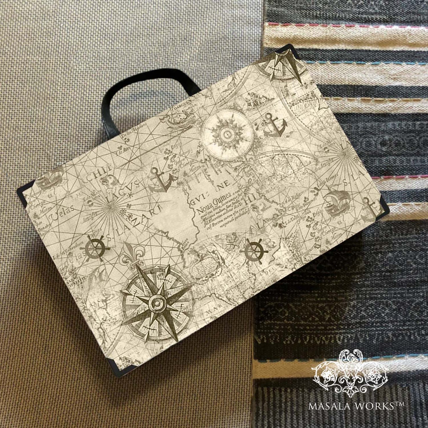 Nautical Map Lap Tray