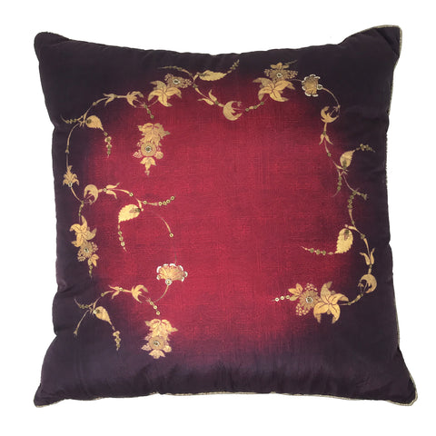 Embellished Ombre Embroidered Cushion