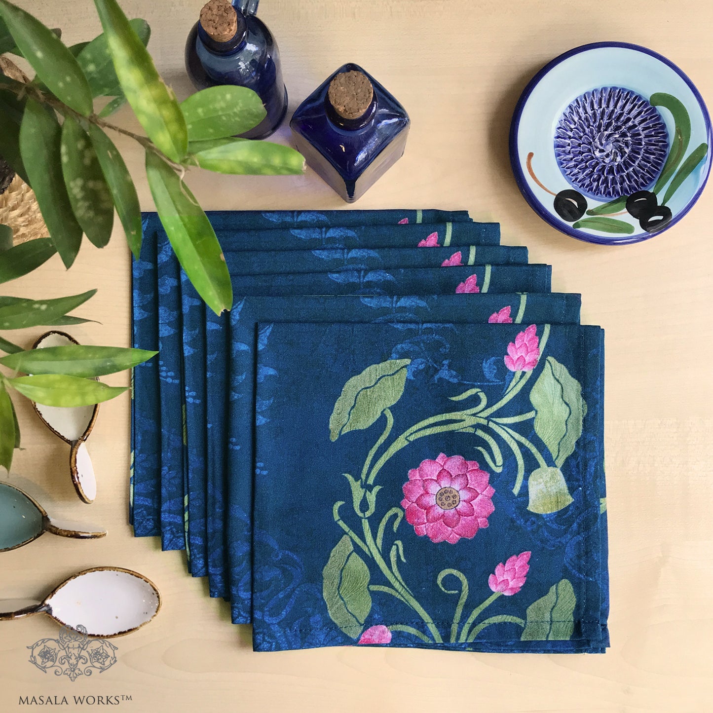 Lotus Jaal Set Of 6 Table Napkins