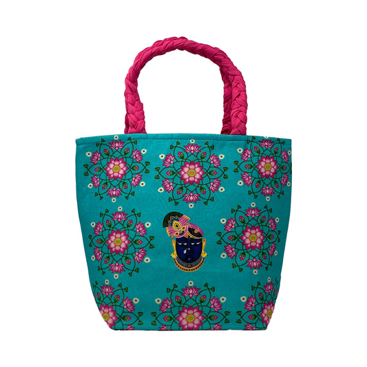 Shreenathji- Turquoise Satsang Bag