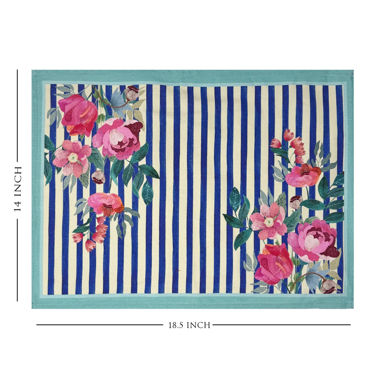 Stripes And Petal  Cotton Fabric Table mats (set of 2)