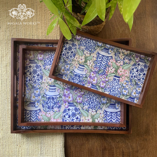 Blue Pottery Tray Set