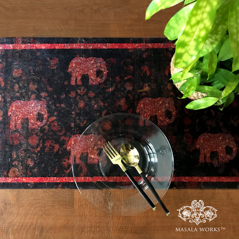 Ornate Elephant Table Runner