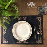 Slate Black Grunge Fabric Table mats (set of 2)
