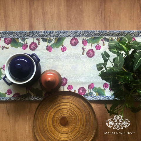 Enchanted Lotus Cotton Table Runner