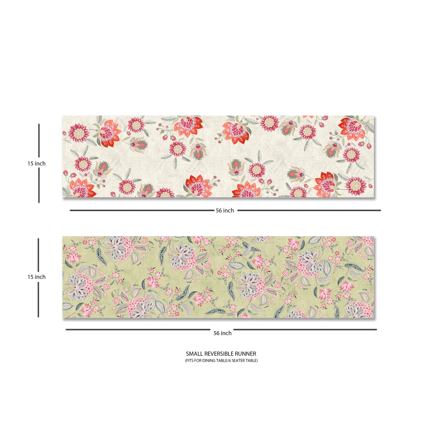 Aster and Artichoke Blooms Reversible Table Runner