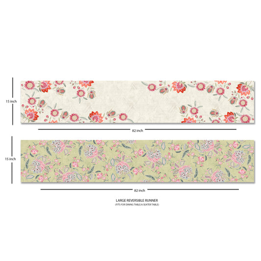 Aster and Artichoke Blooms Reversible Table Runner