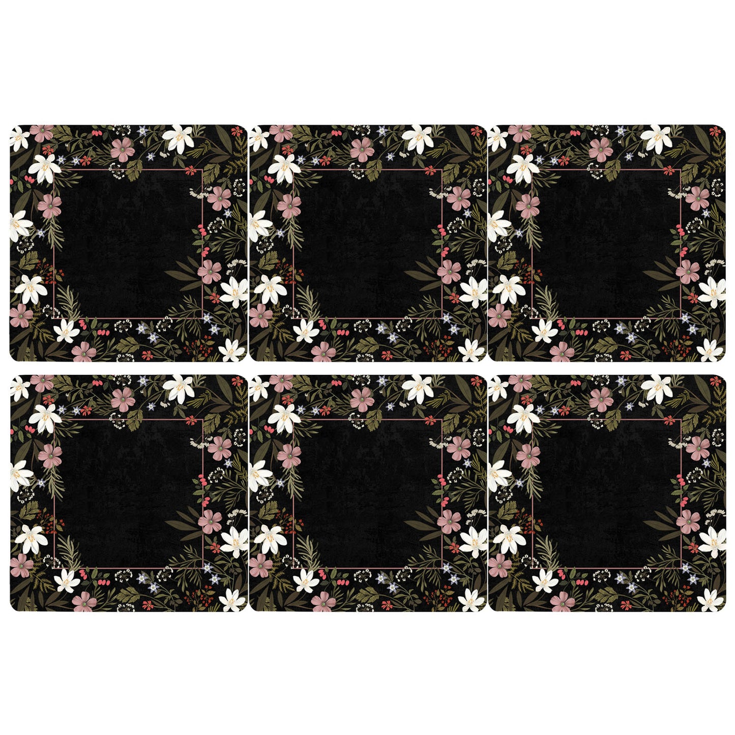 Midnight Blossom Coasters