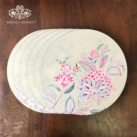 Aster Blooms Round Table Mat Set of 6