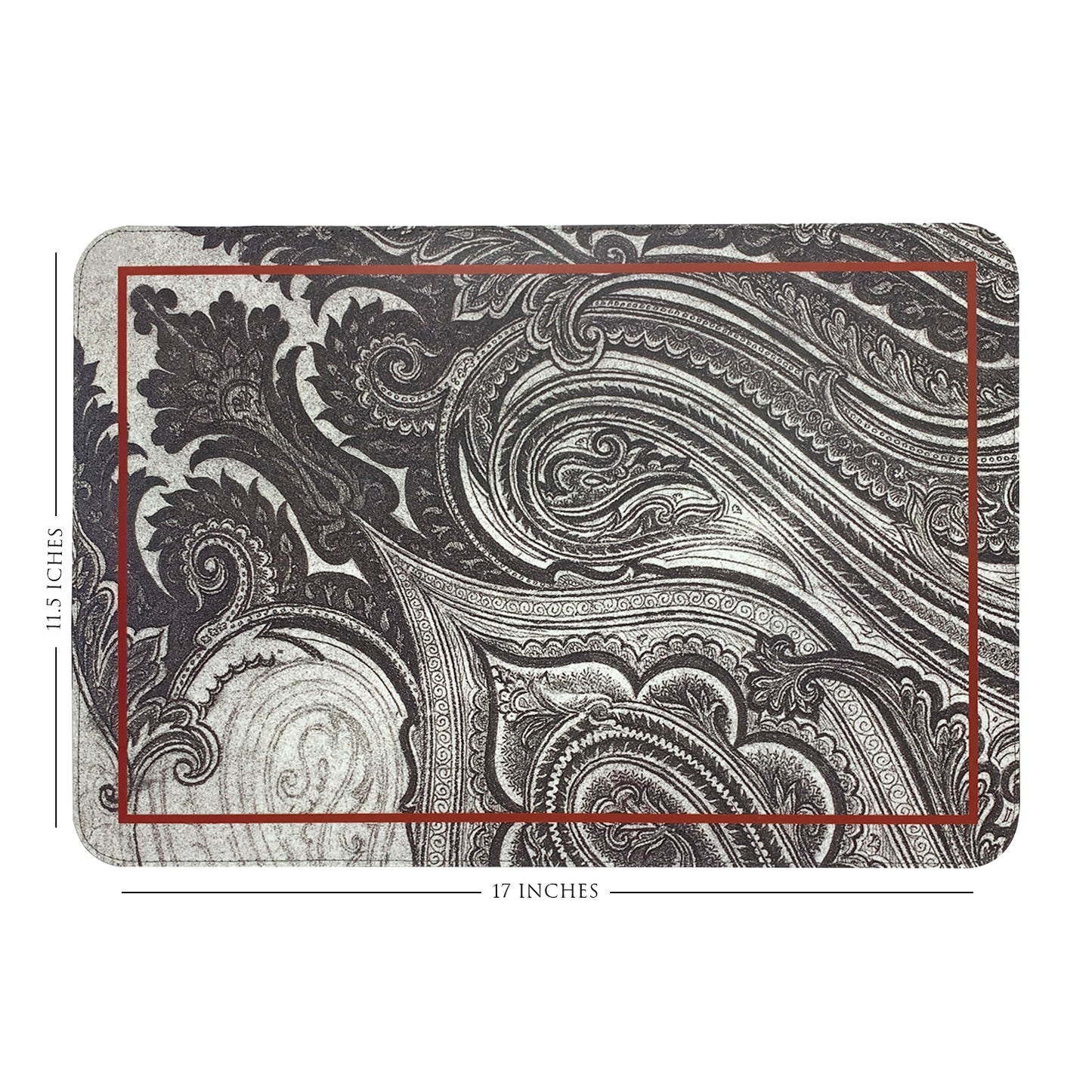 B&W Paisley Laminated Tablemat