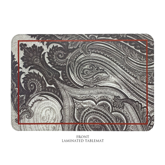 B&W Paisley Laminated Tablemat