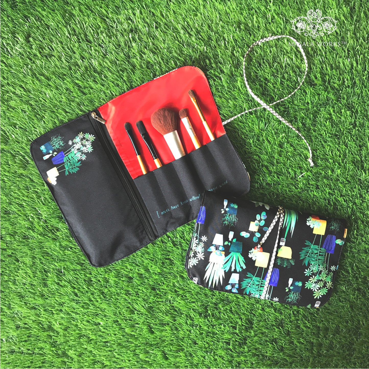Midnight Botanical Makeup Pouch