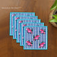 Stripes & Petal Set Of 6 Coctail Napkins