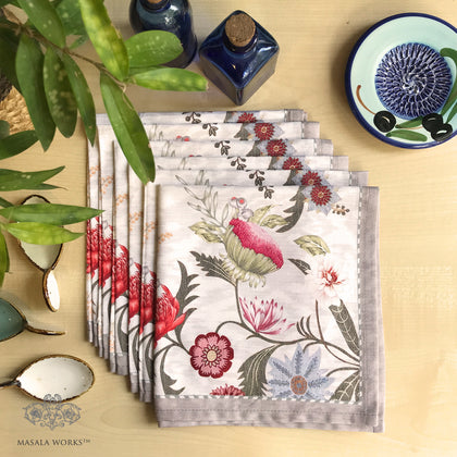 Ikat Chintz Set Of 6 Table Napkins