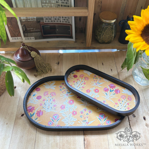 Chintz Garden Oval Tray Set