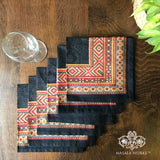 Contemporary Ikat Set Of 6 Table Napkins