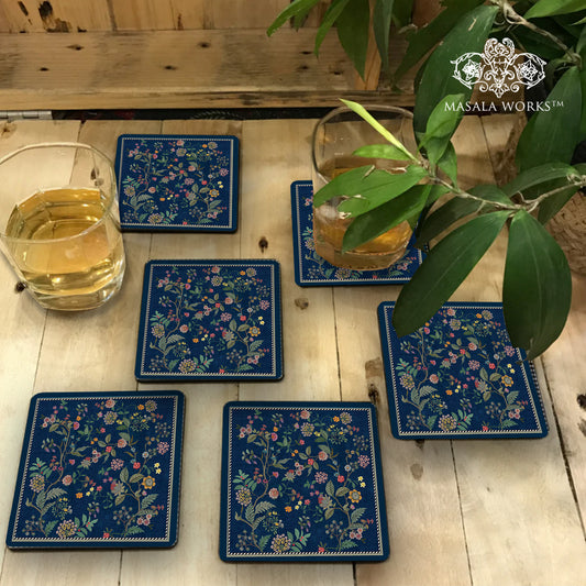 Little Blue Chintz Flowers Coasters