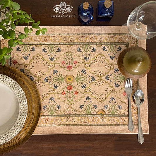 Floral Blush Cotton Fabric Table mats (set of 2)