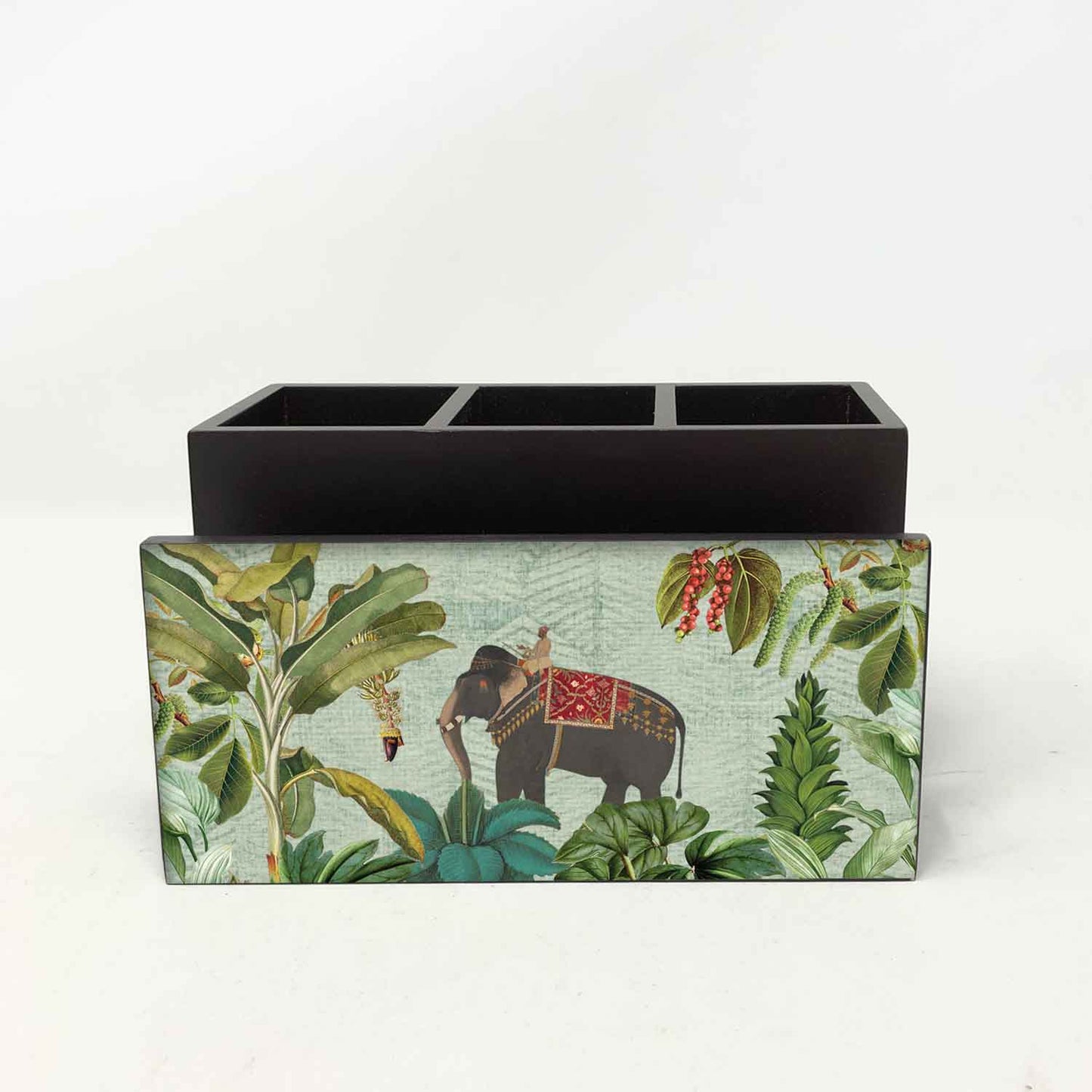 Tropical Elephant Cutlery Stand with Tissue Paper Holder