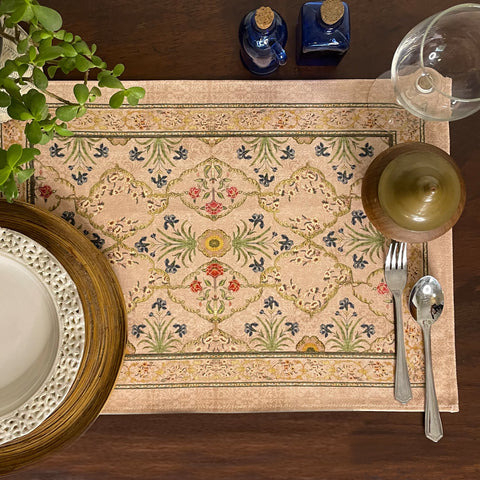 Floral Blush Cotton Fabric Table mats (set of 2)